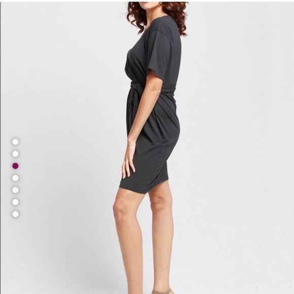 Able Sara Relaxed T-Shirt Belted Dress Black - Picture 10 of 10